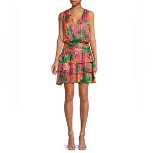 Neat Ramy Brook Wilson Tropical Silk Blend Mini Dress